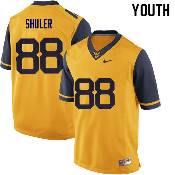 NCAA Youth Adam Shuler West Virginia Mountaineers Gold #88 Nike Stitched Football College Authentic Jersey SL23F61XH